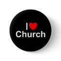 I Love (Heart) Church buttons