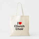 I Love (Heart) Church Choir Canvas Bags
