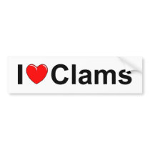 I Love (Heart) Clams Bumper Sticker