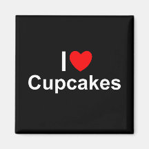 I Love (Heart) Cupcakes Magnet