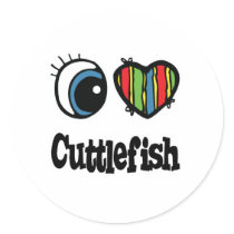 I Love (Heart) Cuttlefish Sticker