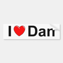 I Love (Heart) Dan Bumper Stickers