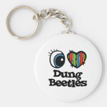 I Love (Heart) Dung beetles Keychains
