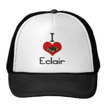 I love-heart eclair trucker hat