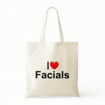 I Love (Heart) Facials Tote Bags