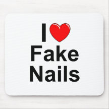 I Love (Heart) Fake Nails Mousepads