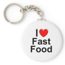 I Love (Heart) Fast Food Keychain