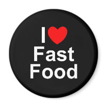 I Love (Heart) Fast Food Fridge Magnets