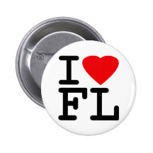 I Love Heart Florida Pinback Buttons