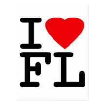 I Love Heart Florida Postcard