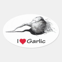 I Love (Heart) Garlic: Pencil Drawing, Realism Sticker