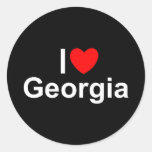 I Love (Heart) Georgia Round Sticker