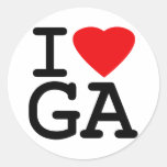 I Love Heart Georgia Stickers