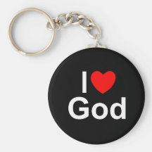 I Love (Heart) God Key Chains