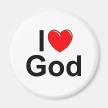 I Love (Heart) God Refrigerator Magnets