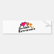 I love (heart) Golden Retrievers Bumper Sticker