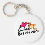 I love (heart) Golden Retrievers Key Chains