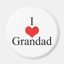 I Love (Heart) Grandad Refrigerator Magnets