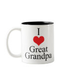 I Love (Heart) Great Grandpa Coffee Mugs