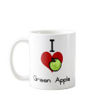 I love-heart green apple coffee mugs