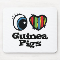 I Love (Heart) Guinea pigs Mouse Pad