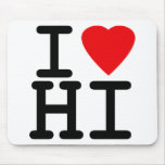 I Love Heart Hawaii Mouse Pad