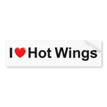 I Love (Heart) Hot Wings Bumper Stickers