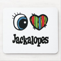 I Love (Heart) Jackalopes Mouse Pads