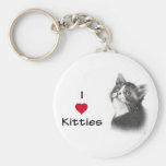 I Love (Heart) Kitties Keychains