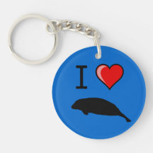 I Love (Heart) Manatees Acrylic Keychain