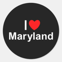 I Love (Heart) Maryland Stickers