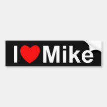 I Love (Heart) Mike Bumper Stickers