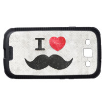I love / heart Moustache vintage damask