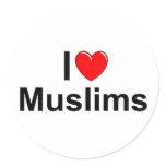 I Love (Heart) Muslims stickers