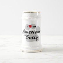 I Love (Heart) My American Bully Coffee Mugs