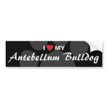 I Love (Heart) My Antebellum Bulldog Bumper Stickers