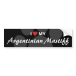 I Love (Heart) My Argentinian Mastiff Bumper Stickers