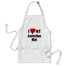 I Love (Heart) My Australian Mist Cat Aprons