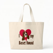 I Love [heart] my Basset Hound Tote Bag