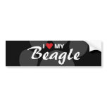 I Love (Heart) My Beagle Breed bumper stickers