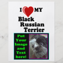 I Love (Heart) My Black Russian Terrier Dog Custom Flyer