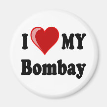 I Love (Heart) My Bombay Cat Magnets