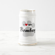 I Love (Heart) My Bombay Pawprint Coffee Mug