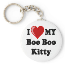 I Love (Heart) My Boo Boo Kitty Cat Key Chains