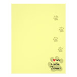 I Love (Heart) My Cairn Terrier Pawprint Customized Letterhead