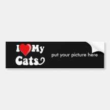 I Love (Heart) My Cats Bumper Stickers
