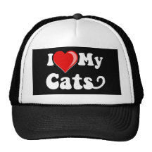 I Love (Heart) My Cats Hat