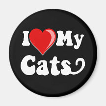 I Love (Heart) My Cats Refrigerator Magnets