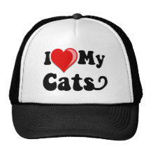 I Love (Heart) My Cats Trucker Hats