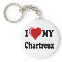 I Love (Heart) My Chartreux Cat Key Chains